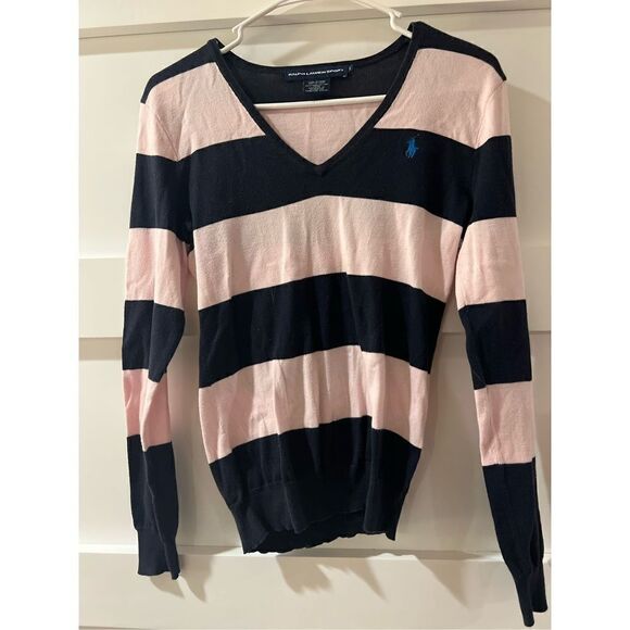 Ralph Lauren Sport Pink and Navy lightweight sweater - Picture 1 of 6